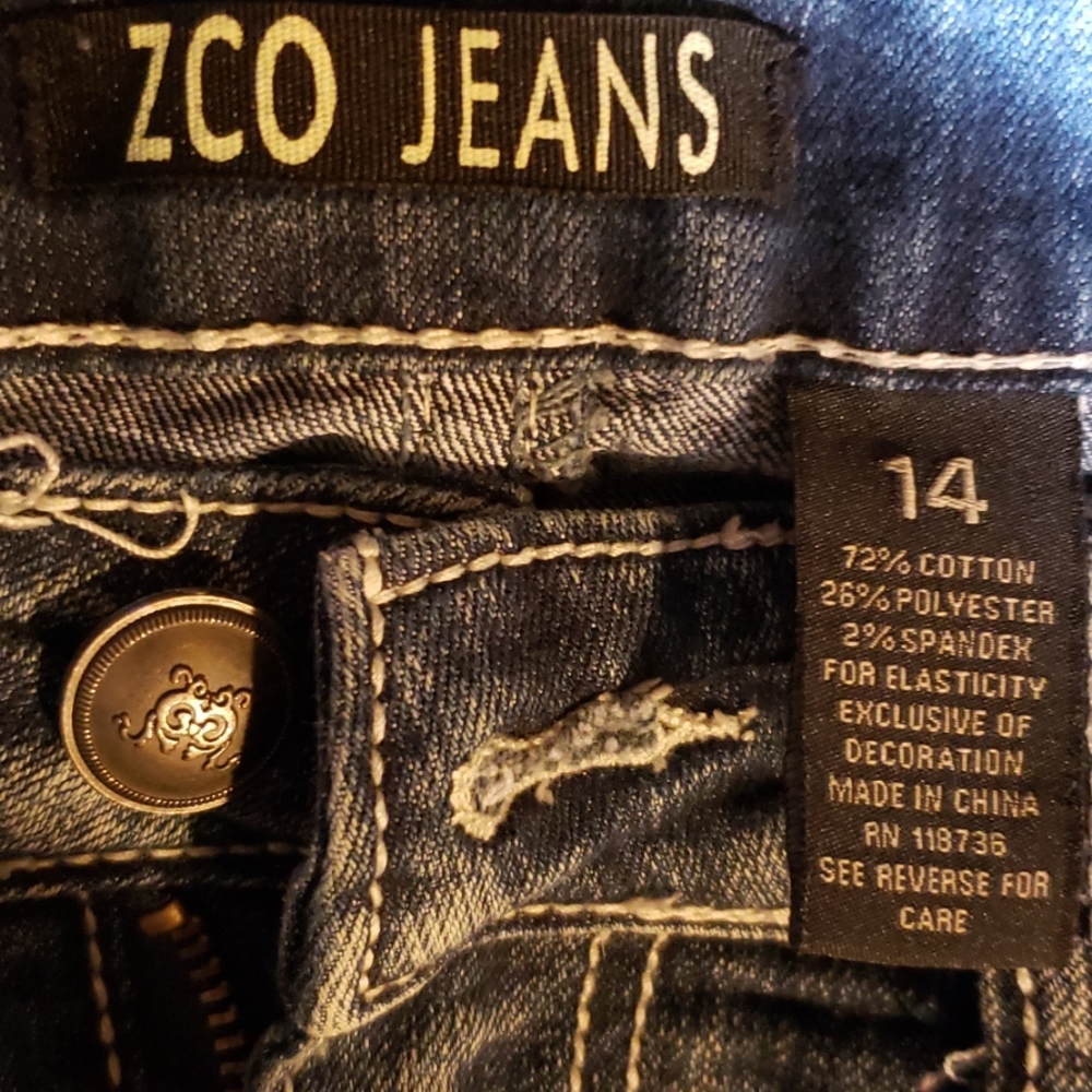 Jean's size 14, like brand new.  Only wore twice.